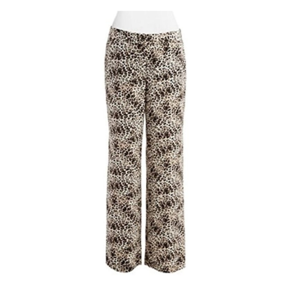 Vince Camuto high waist wide leg pants leopard print - Size 4
